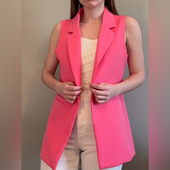 NWOT Sincerely Jules hot pink blazer vest. - Picture 6 of 7